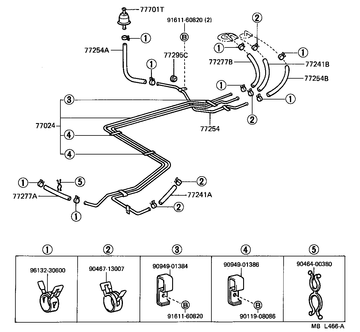 77024-27020 TUBE SUB-ASSY, FUEL MAIN & RETURN, FRONT product image