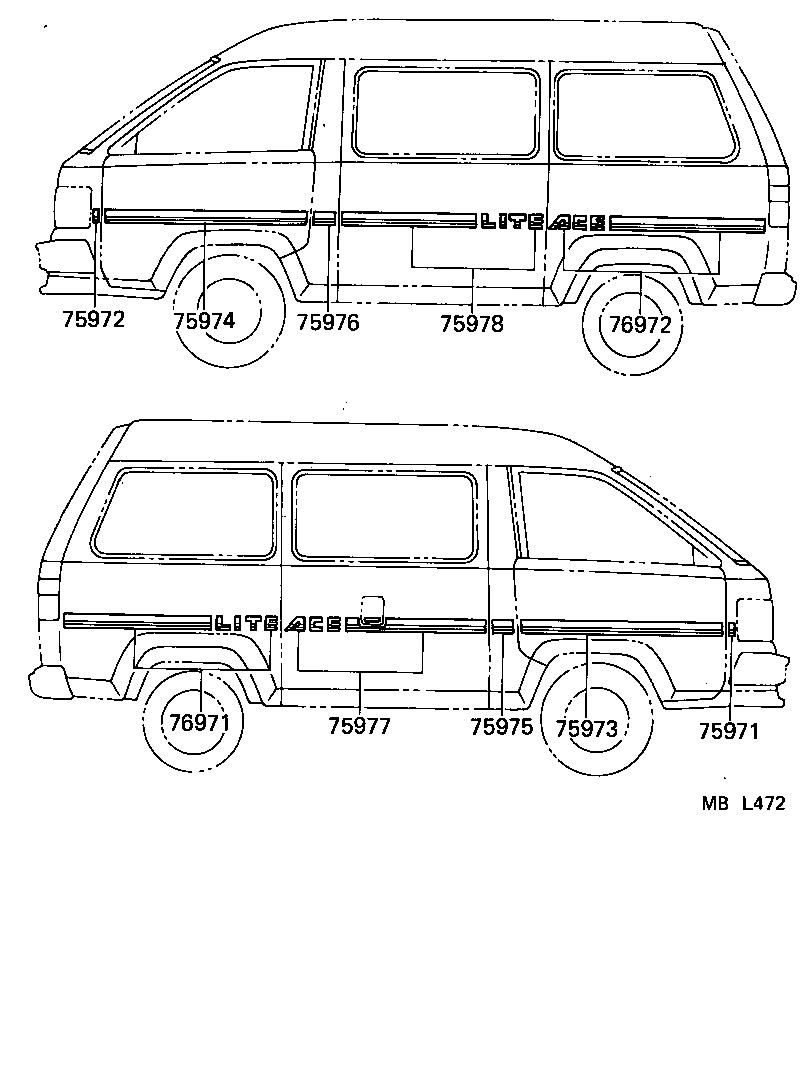 75941-95704 STRIPE, SIDE, RH UPR NO.3 product image
