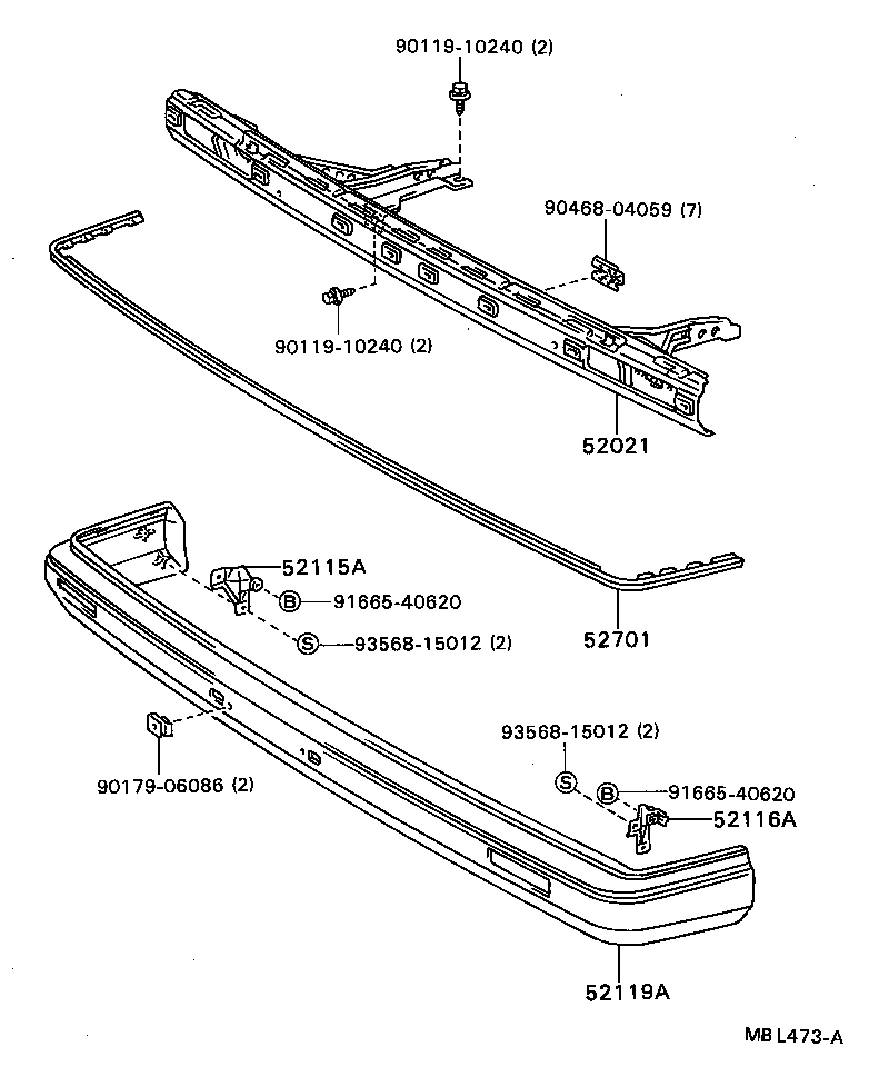 52021-20050 REINFORCEMENT SUB-ASSY, FRONT BUMPER product image