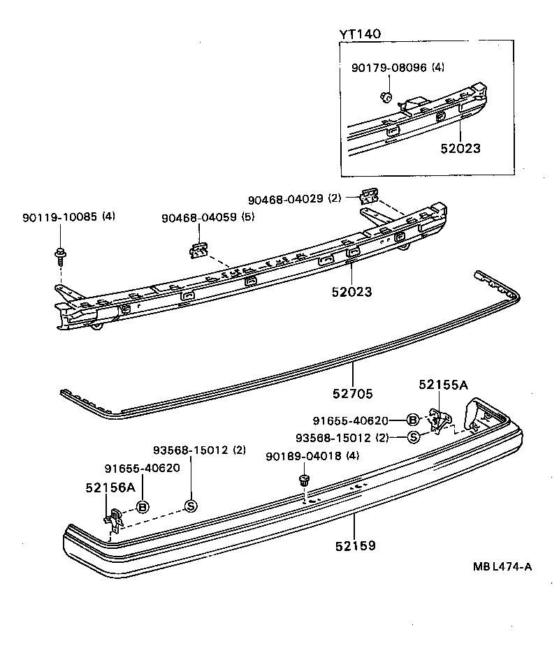52159-20060-08 COVER, REAR BUMPER product image