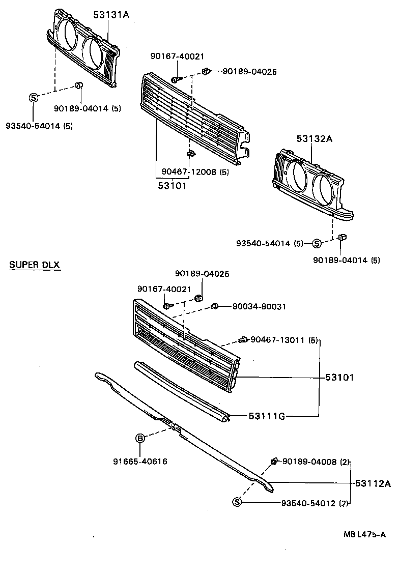 53111-29165 GRILLE SUB-ASSY, RADIATOR product image