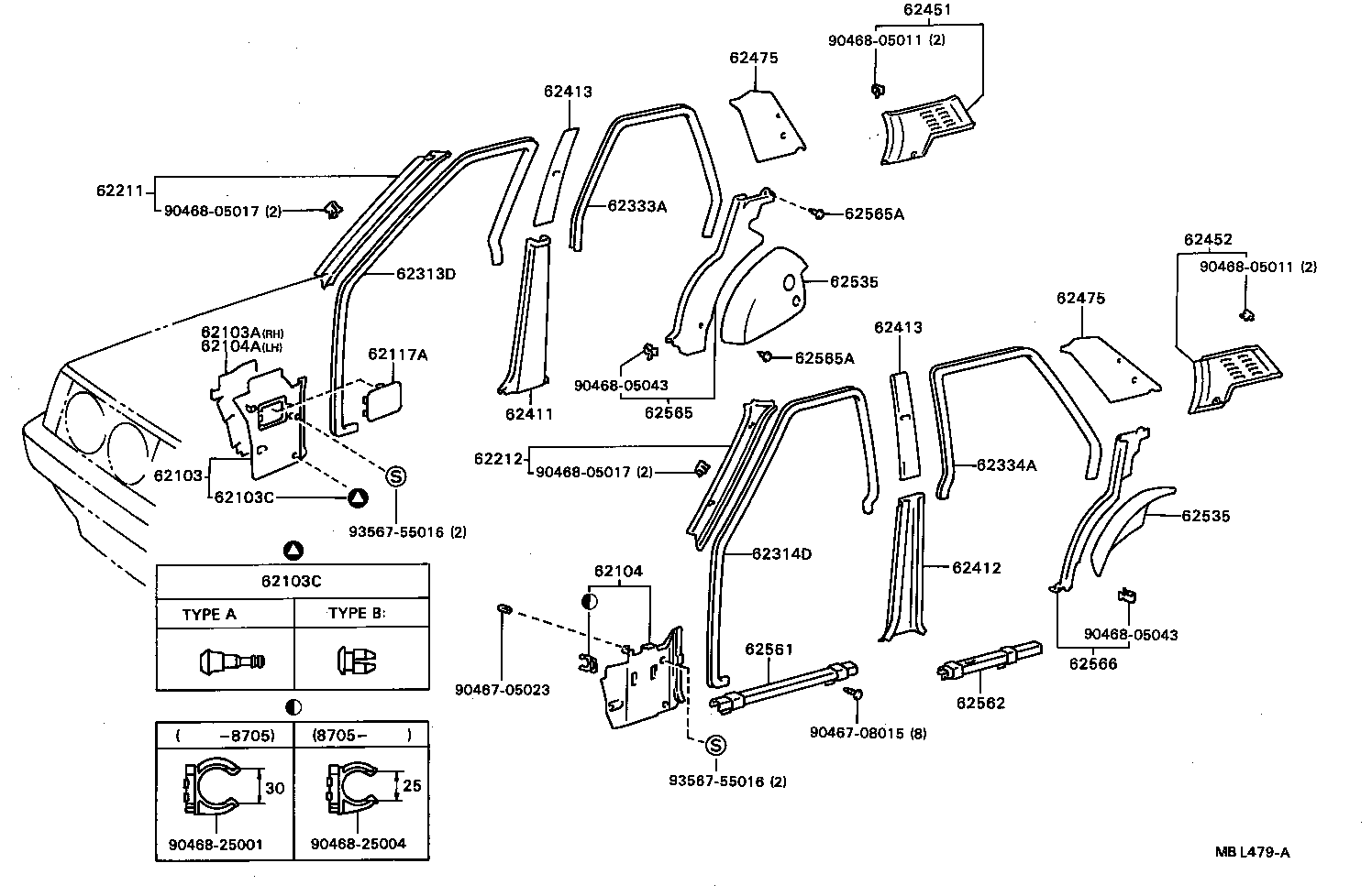 62102-14200 BOARD SUB-ASSY, COWL SIDE TRIM, LH product image
