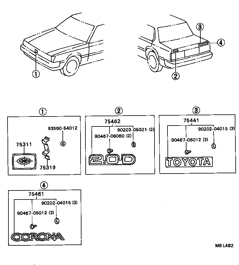 75321-29595 PLATE, RADIATOR GRILLE OR FRONT PANEL NAME product image