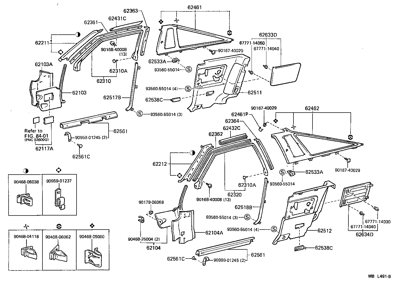 62520-14730-05 BOARD, QUARTER INSIDE TRIM, LH product image