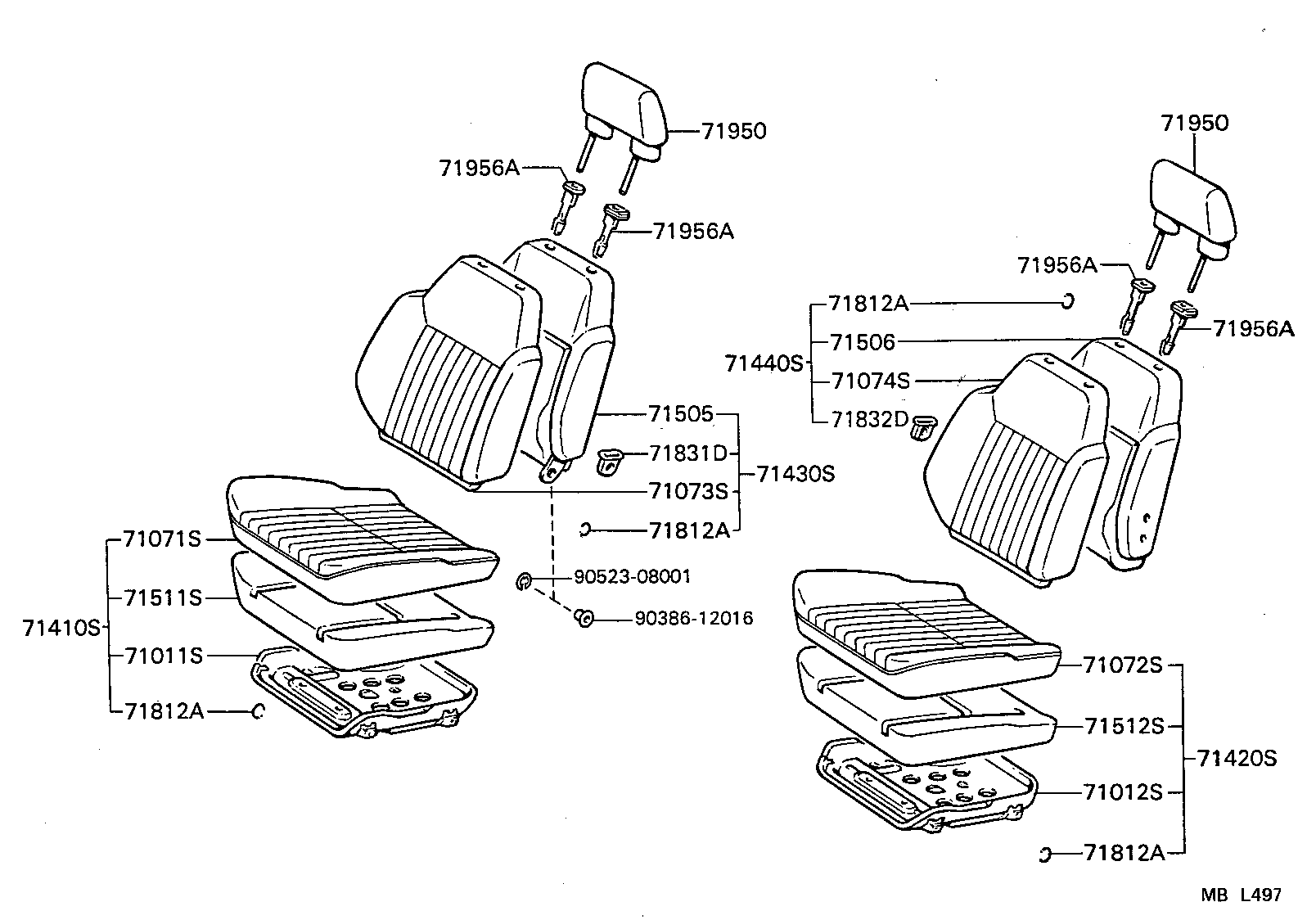 71620-10140 SPRING ASSY, FRONT SEAT CUSHION, LH(FOR SEPARATE TYPE) product image