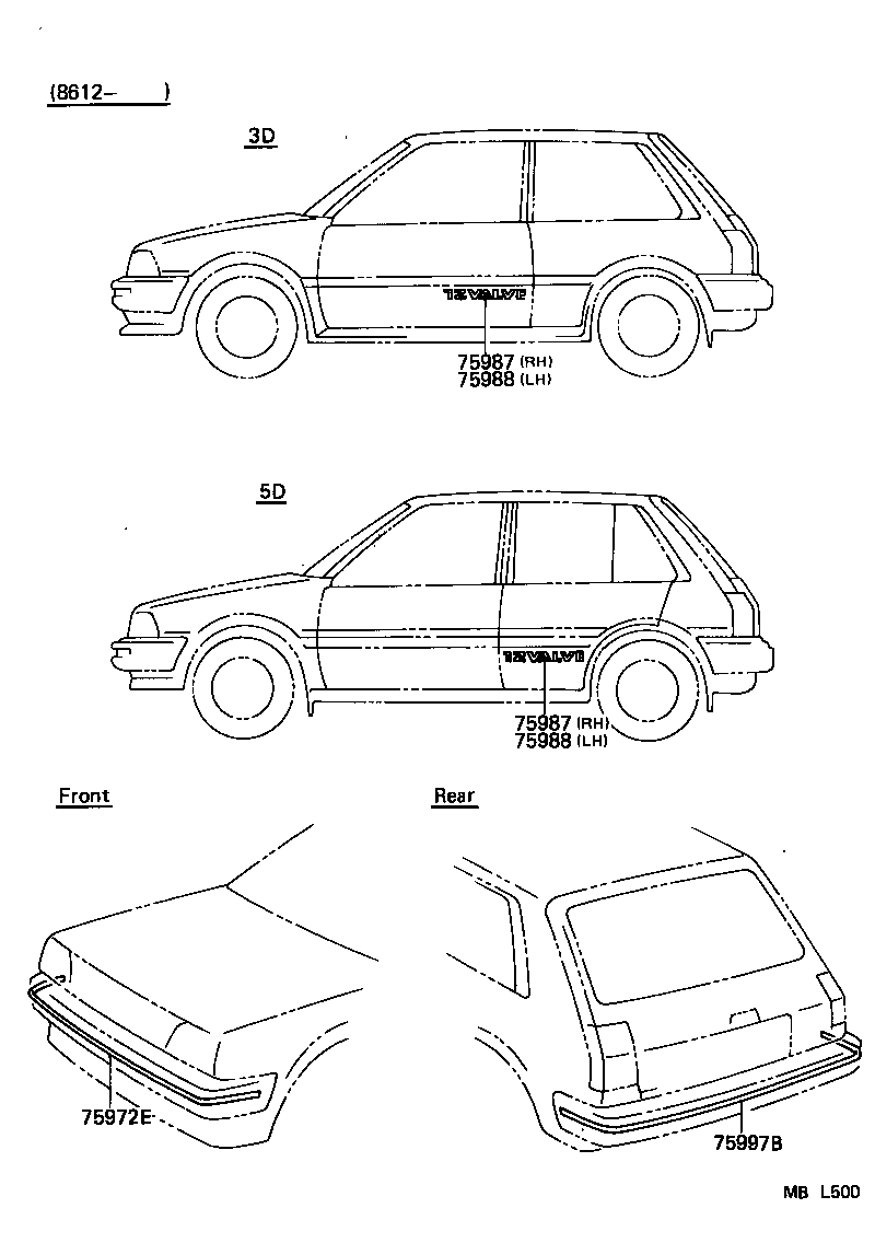 75972-10030-08 STRIPE, FRONT BUMPER product image