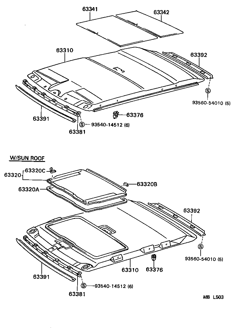 63310-02020-R9 HEADLINING ASSY, ROOF product image