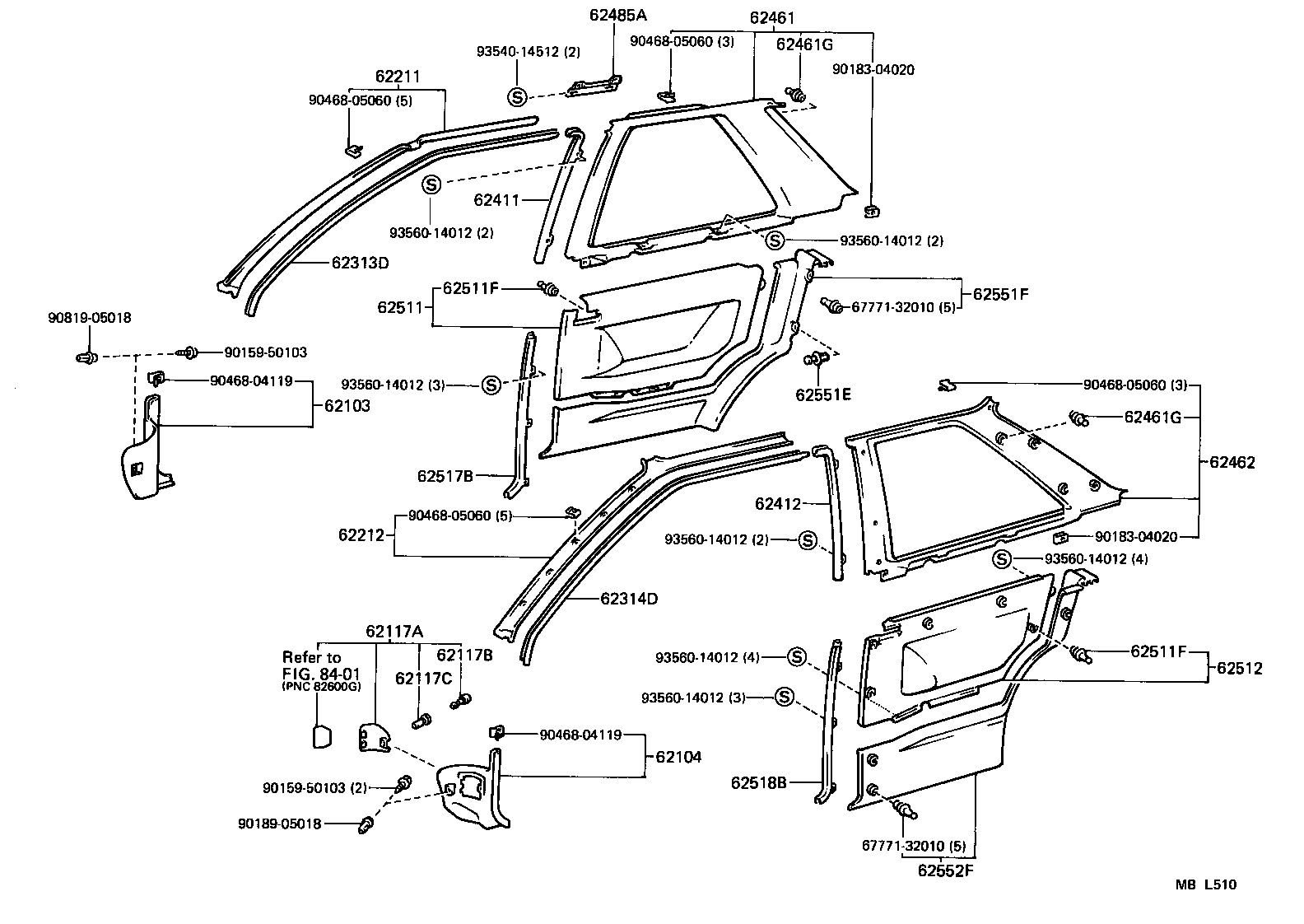 67771-32010 RETAINER (FOR QUARTER INSIDE TRIM BOARD) product image