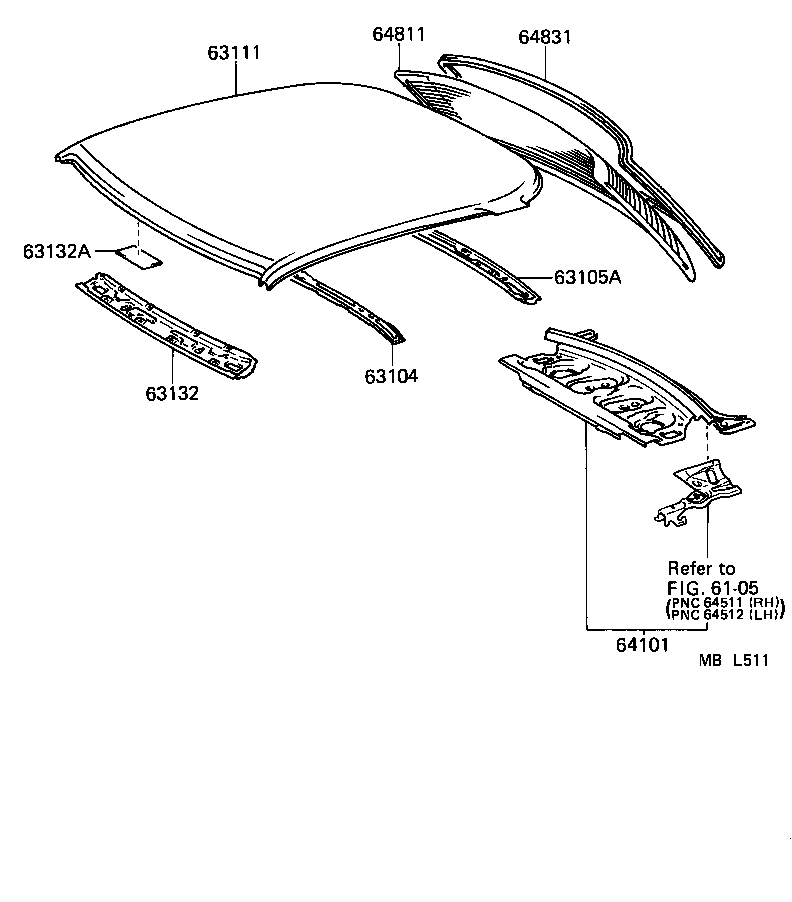 64812-16040 WEATHERSTRIP, BACK WINDOW GLASS product image