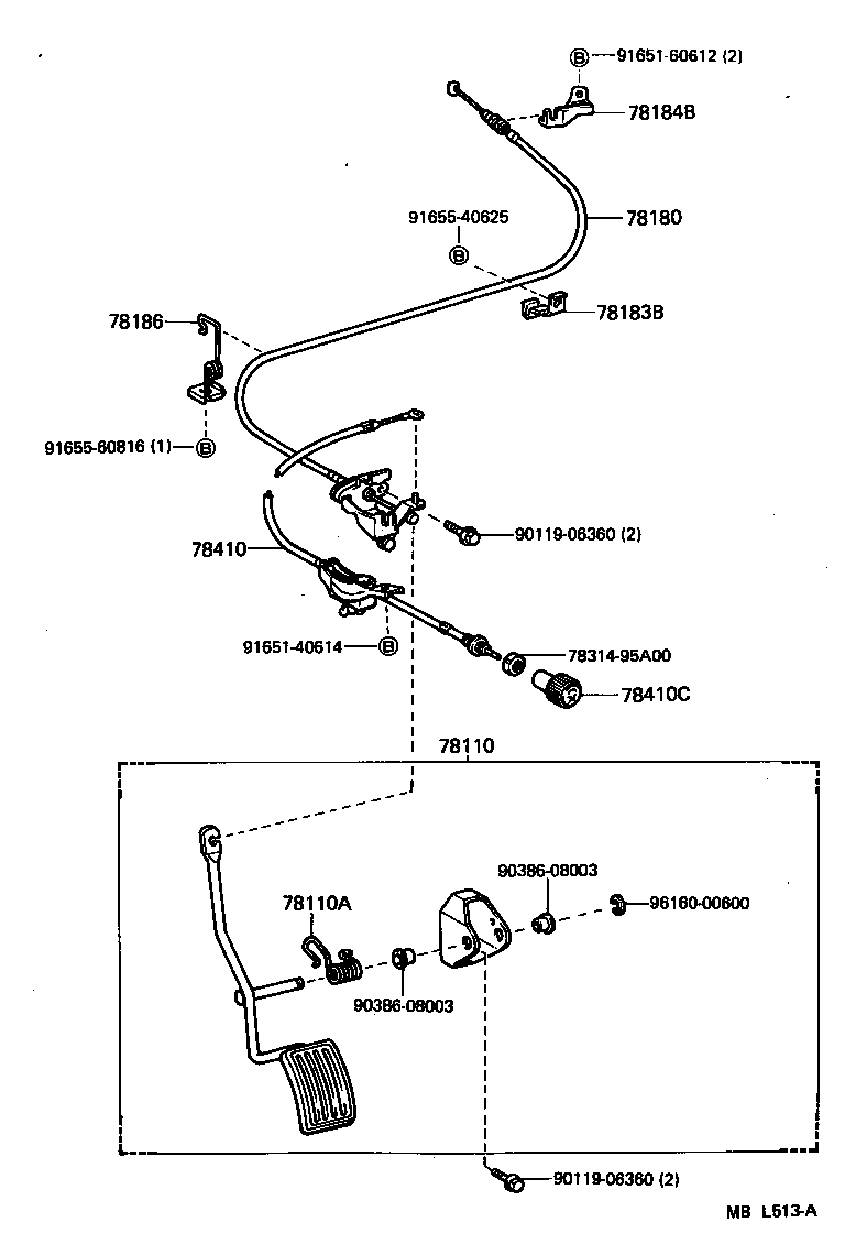 26662-55010 BRACKET, ACCELERATOR CONTROL CABLE product image