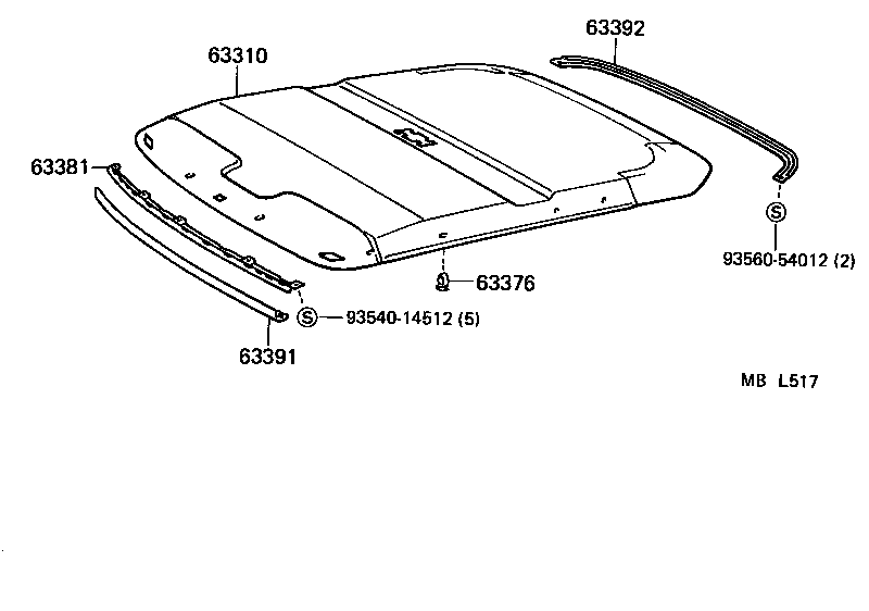 63343-16010 PAD, ROOF SILENCER, NO.1 product image