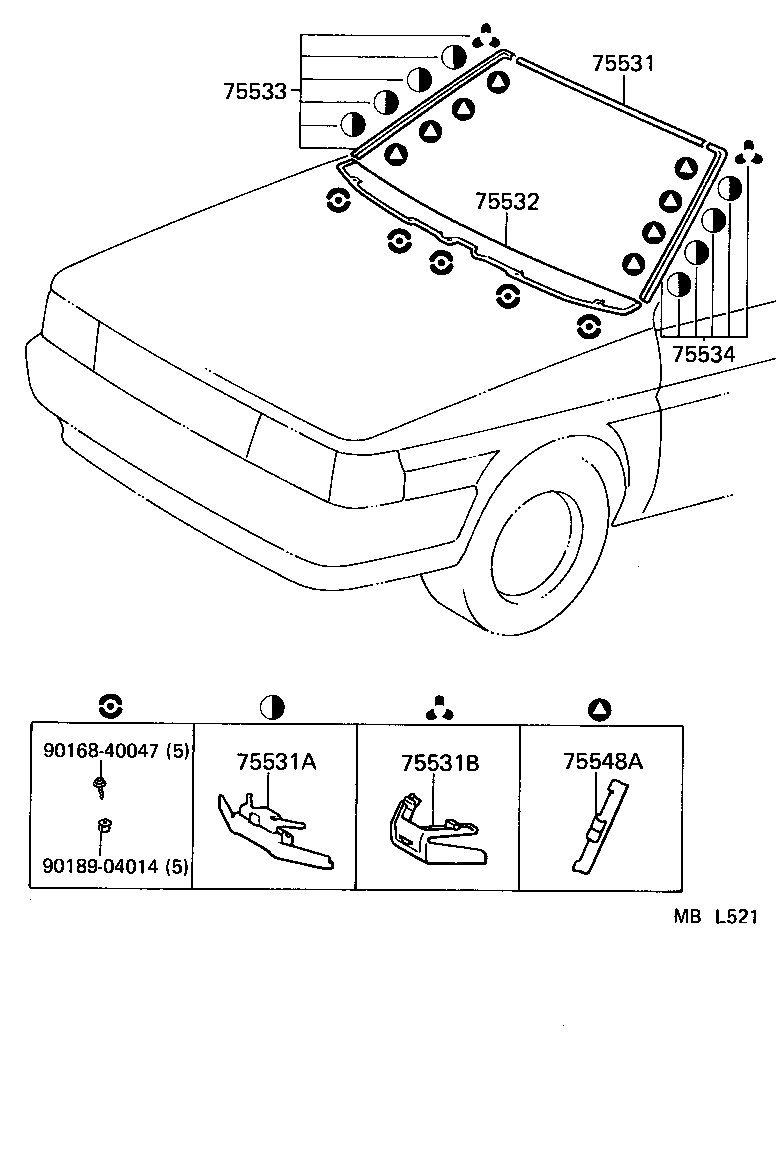 76504-16010 MOULDING, WINDSHIELD, OUTSIDE LH product image