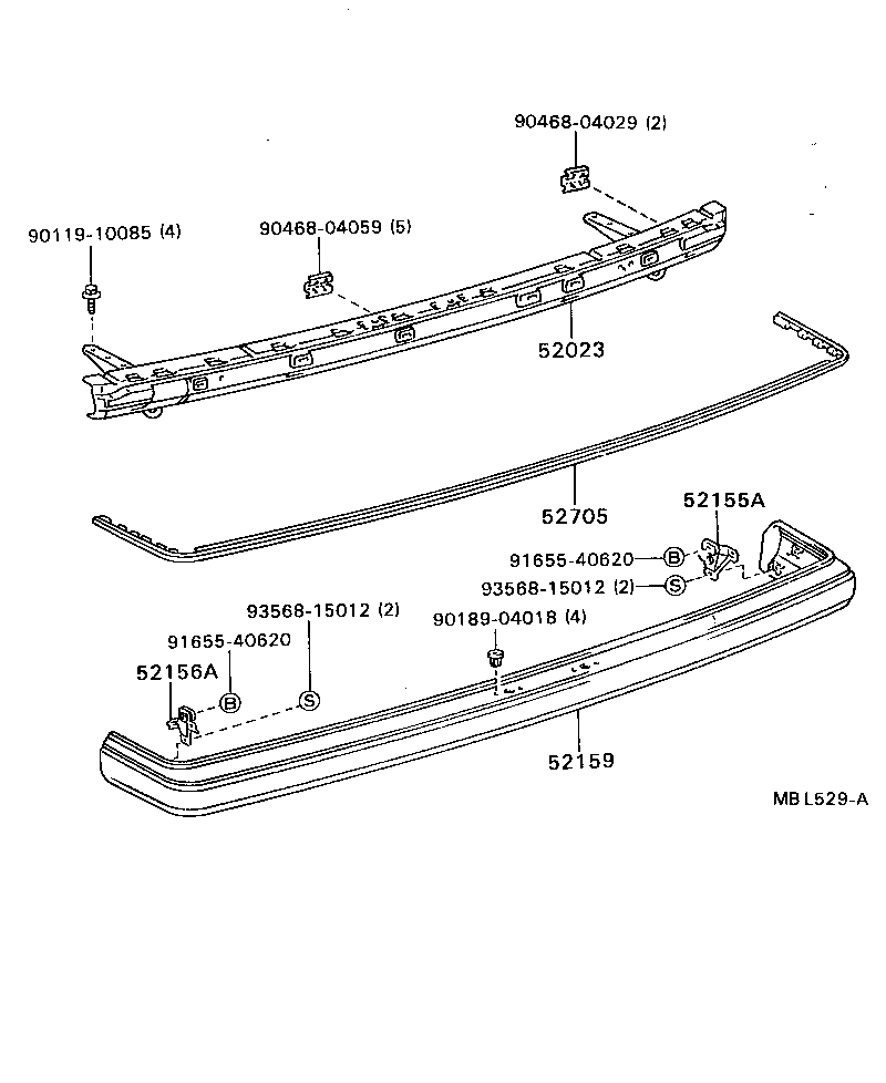 52107-29235 EXTENSION, REAR BUMPER, LH product image