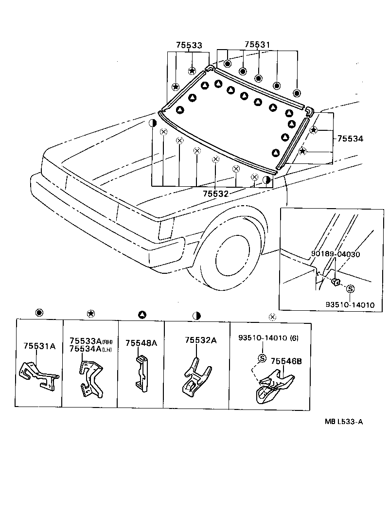 75533-20260 MOULDING, WINDSHIELD, OUTSIDE RH product image