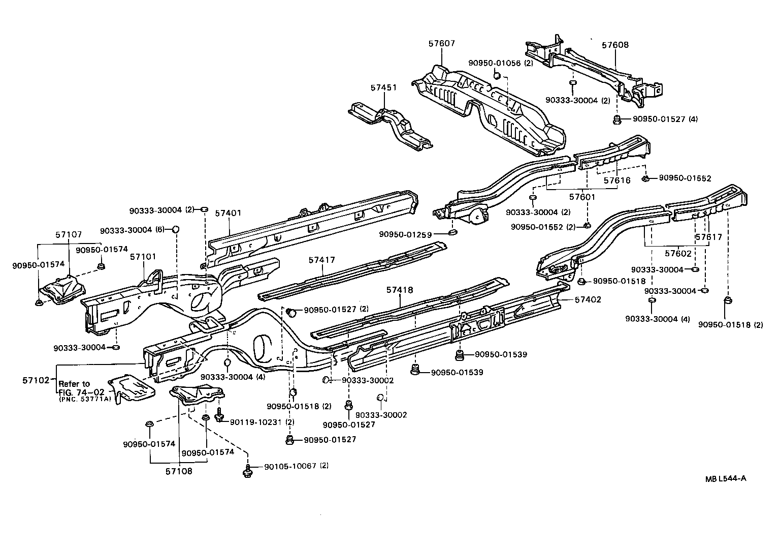 57101-32050 MEMBER SUB-ASSY, FRONT SIDE, RH product image