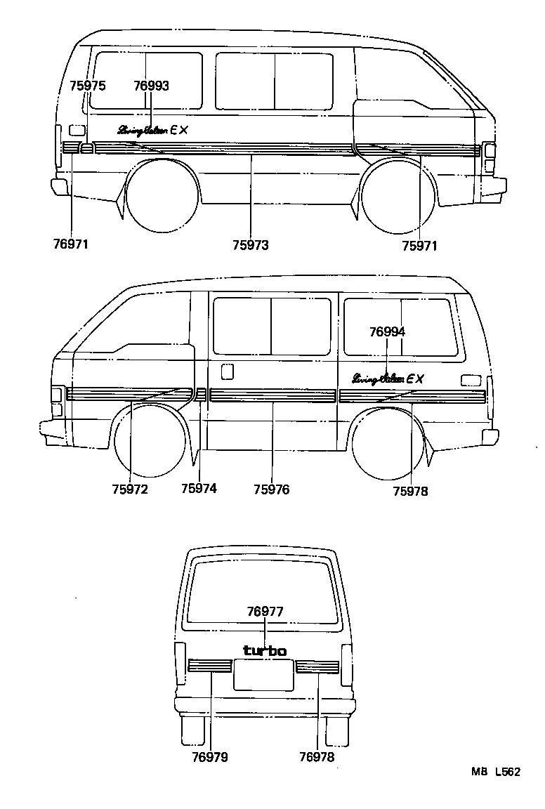75995-95J02 STRIPE, SIDE MARK, RH NO.2 product image