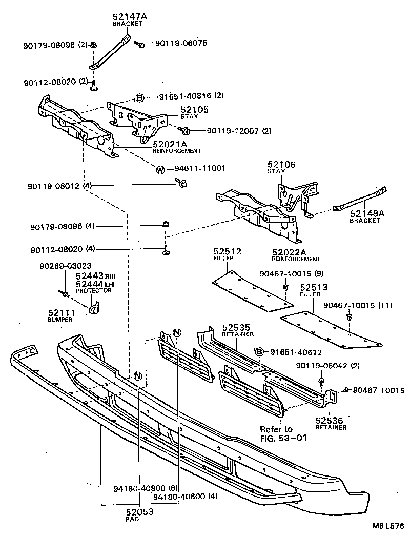 52021-91401 REINFORCEMENT SUB-ASSY, FRONT BUMPER, RH product image