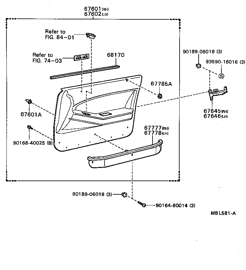 67645-20040 BRACKET, FRONT DOOR ARMREST SET, RH product image