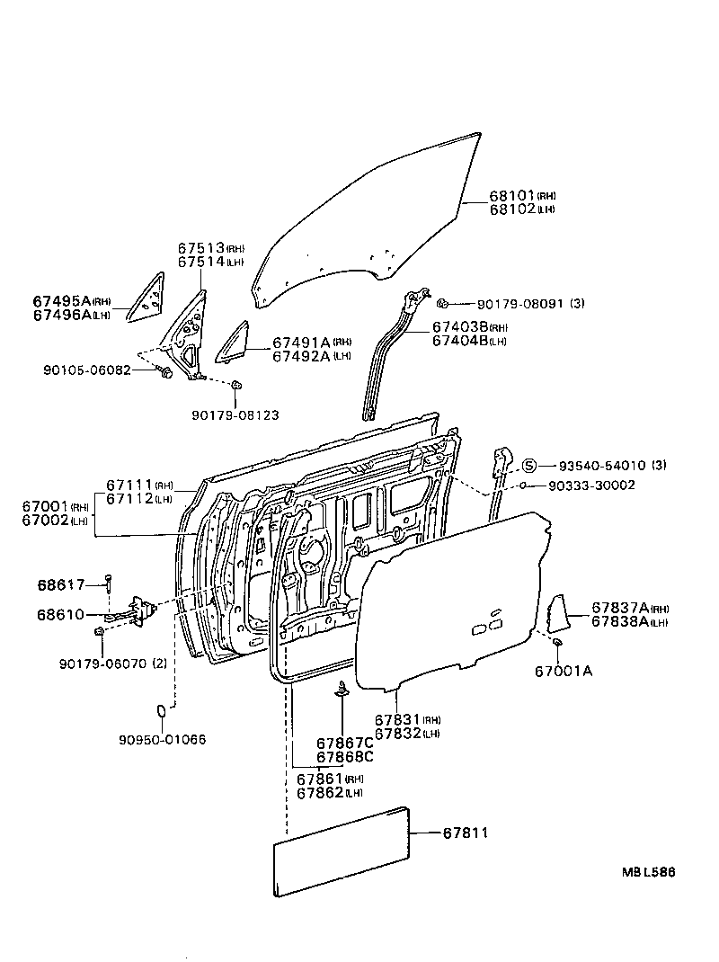 67645-20040 BRACKET, FRONT DOOR ARMREST SET, RH product image