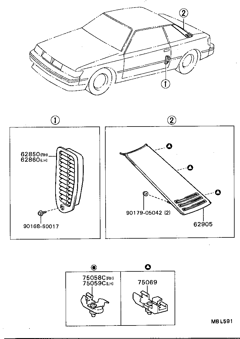 62906-20090 LOUVER, QUARTER VENTILATION product image