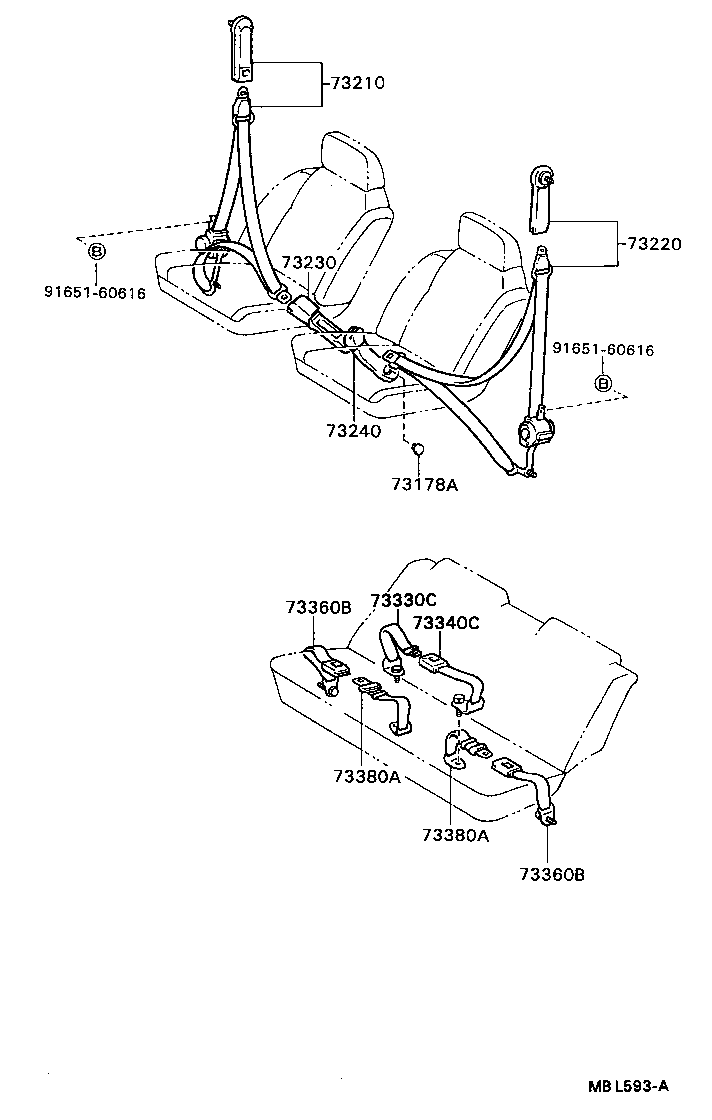 73380-20090-01 BELT ASSY, REAR SEAT, INNER product image