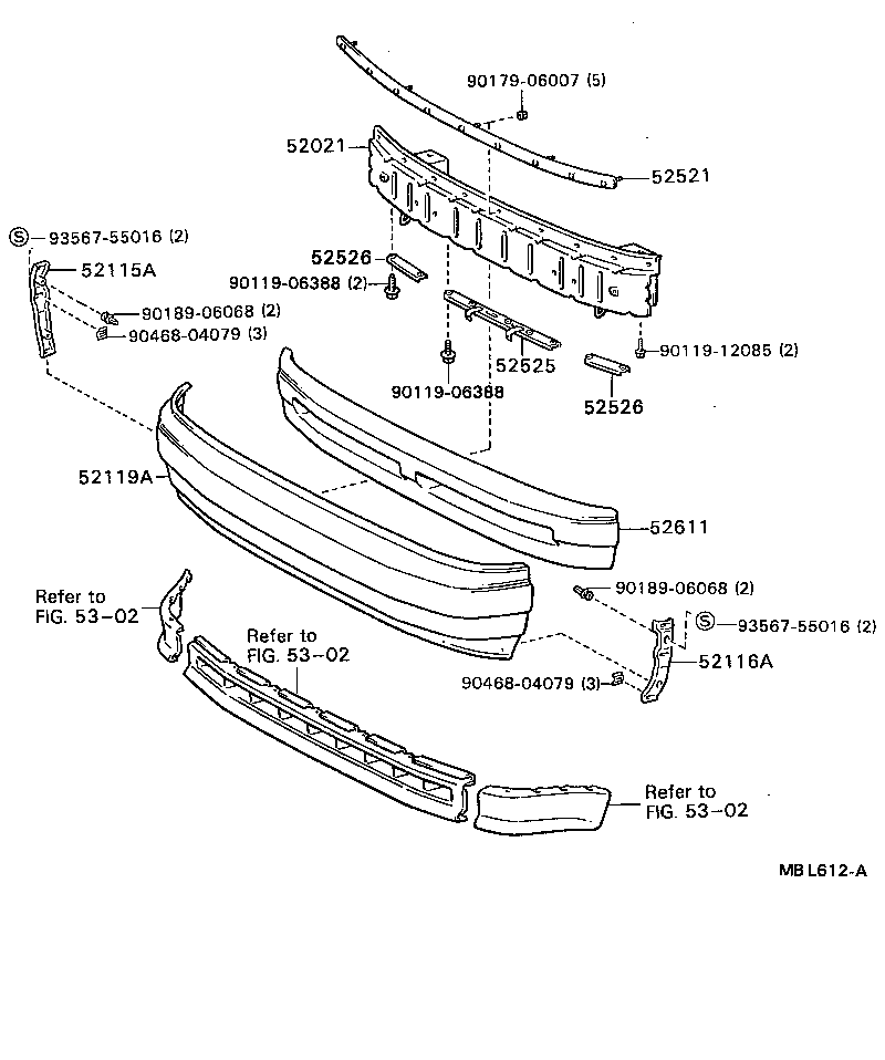 Toyota 52611-20100 ABSORBER, FRONT BUMPER ENERGY