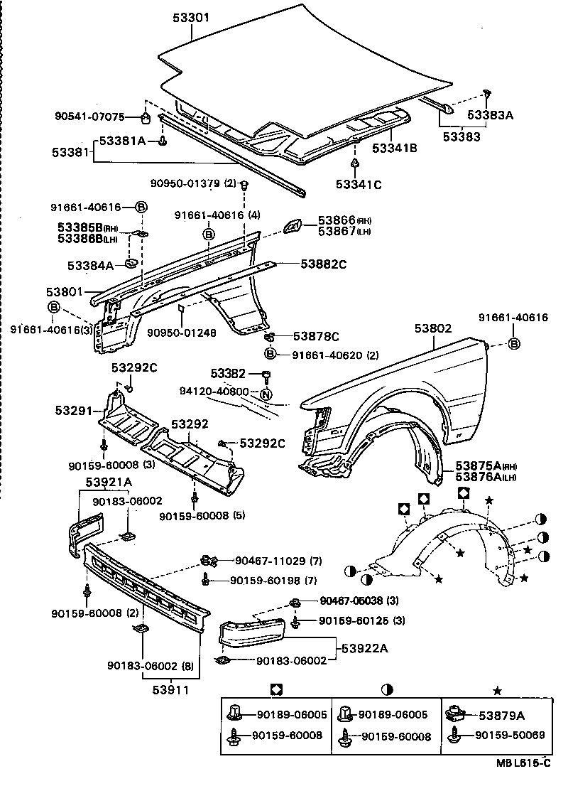 53801-2B110 FENDER SUB-ASSY, FRONT RH product image