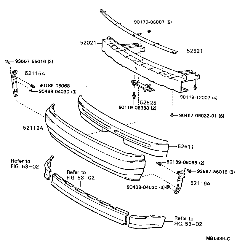 52119-20230-53 COVER, FRONT BUMPER product image