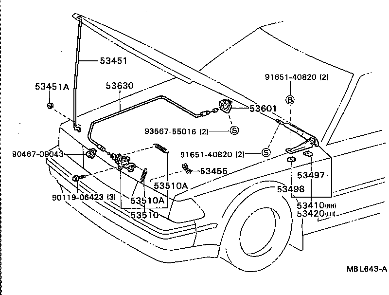 53410-20081 HINGE ASSY, HOOD, RH product image