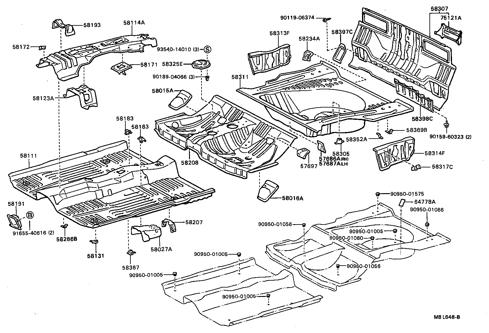 58307-20620 PANEL SUB-ASSY, BODY LOWER BACK product image