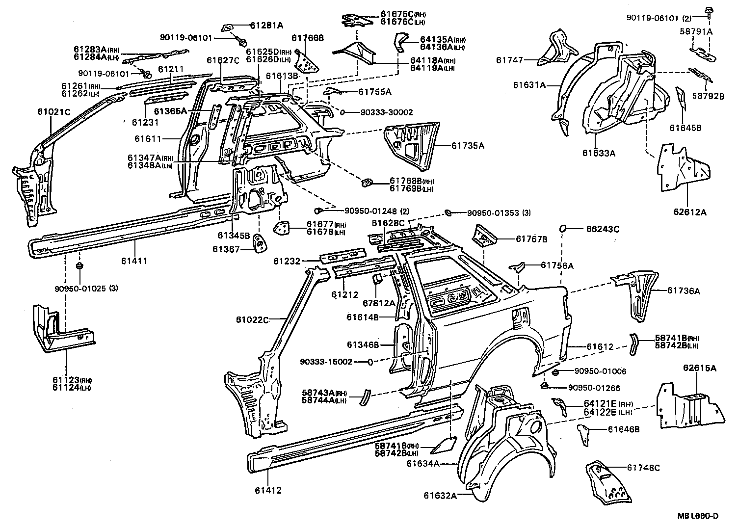 61601-2B370 PANEL, QUARTER, RH product image