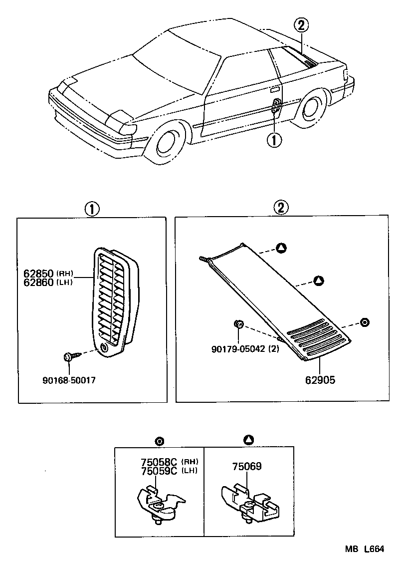 62906-20080 LOUVER, QUARTER VENTILATION product image