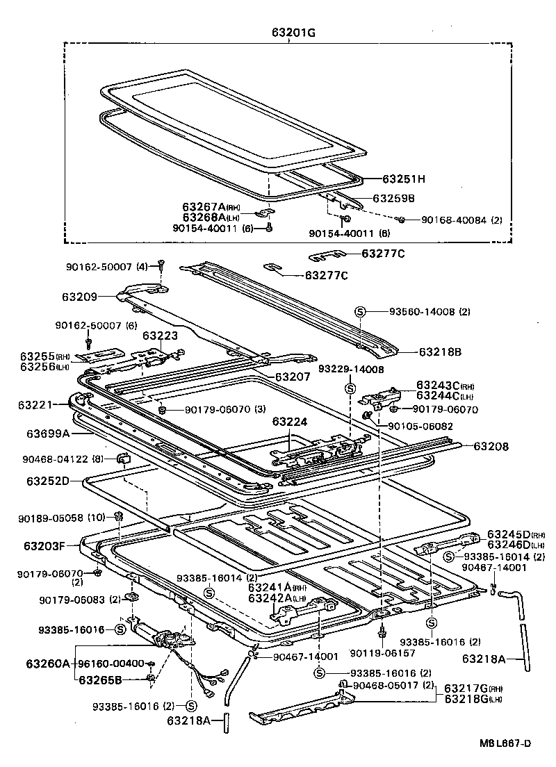 63201-20050 GLASS SUB-ASSY, SLIDING ROOF product image