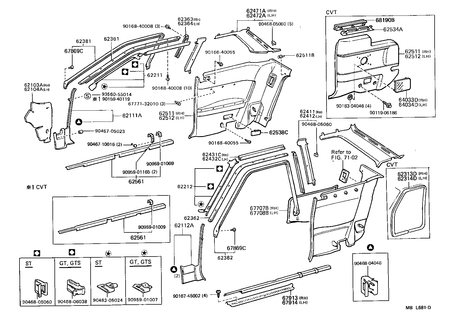 Toyota 62210-20020-05 GARNISH, FRONT PILLAR, RH
