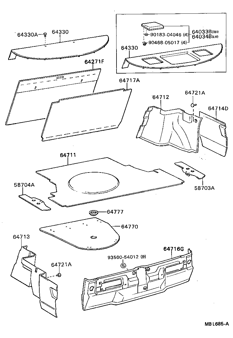 90467-08037-34 CLIP(FOR PACKAGE TRAY TRIM PANEL) product image