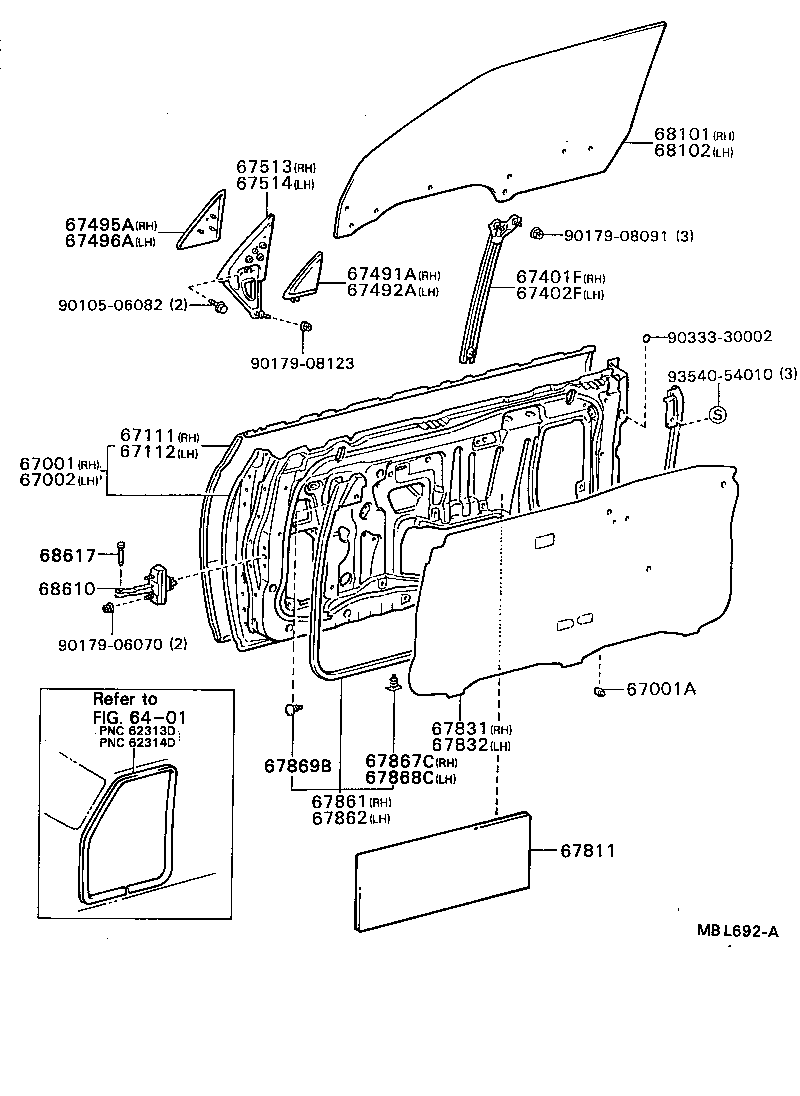 67002-20690 PANEL SUB-ASSY, FRONT DOOR, LH product image