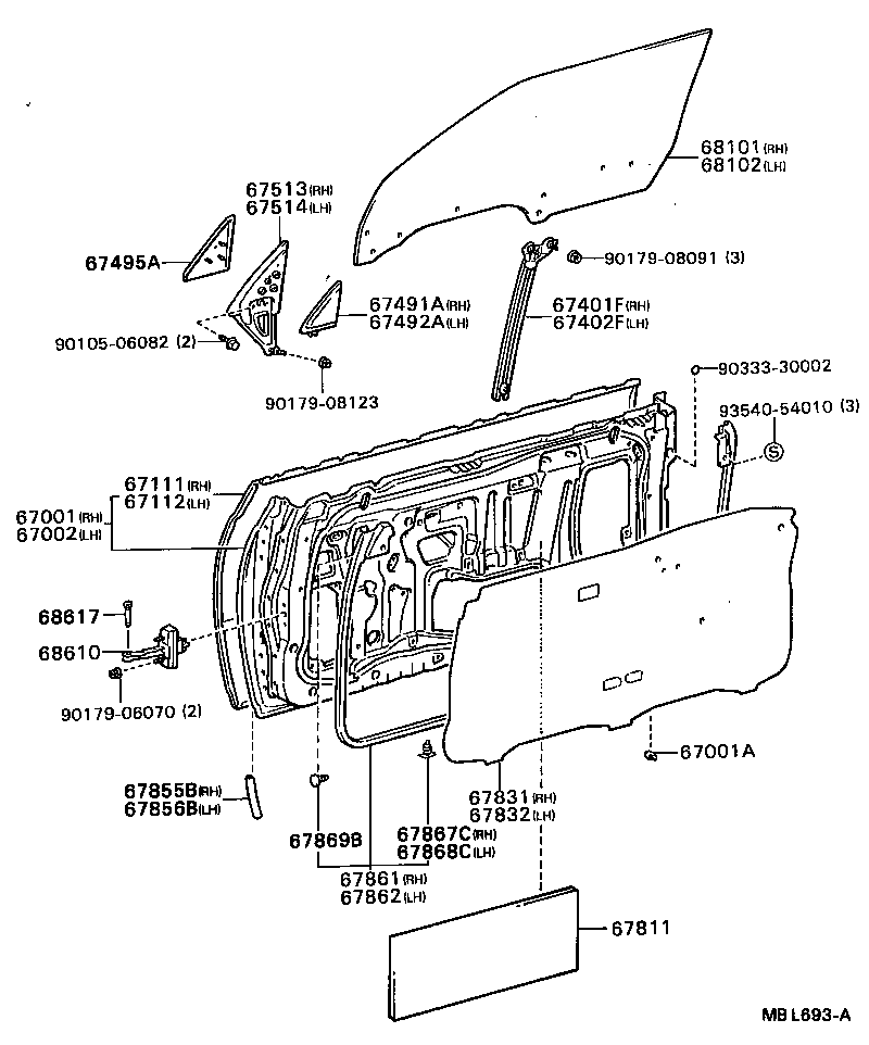67002-20650 PANEL SUB-ASSY, FRONT DOOR, LH product image