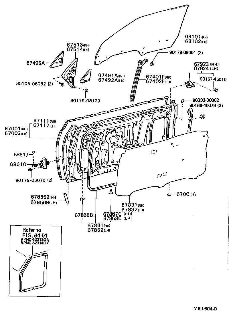 Toyota 67650-2B231-04 BOARD SUB-ASSY, FRONT DOOR TRIM, RH