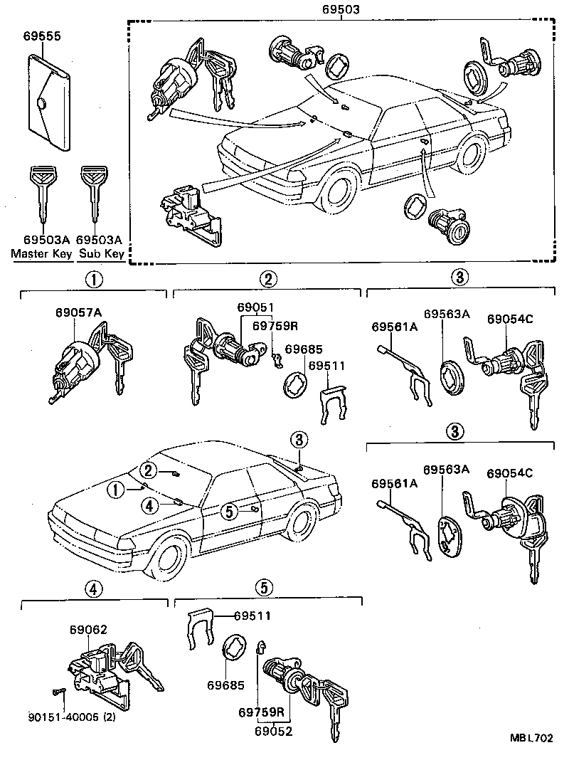 69563-20020 PAD, LUGGAGE COMPARTMENT DOOR LOCK CYLINDER product image
