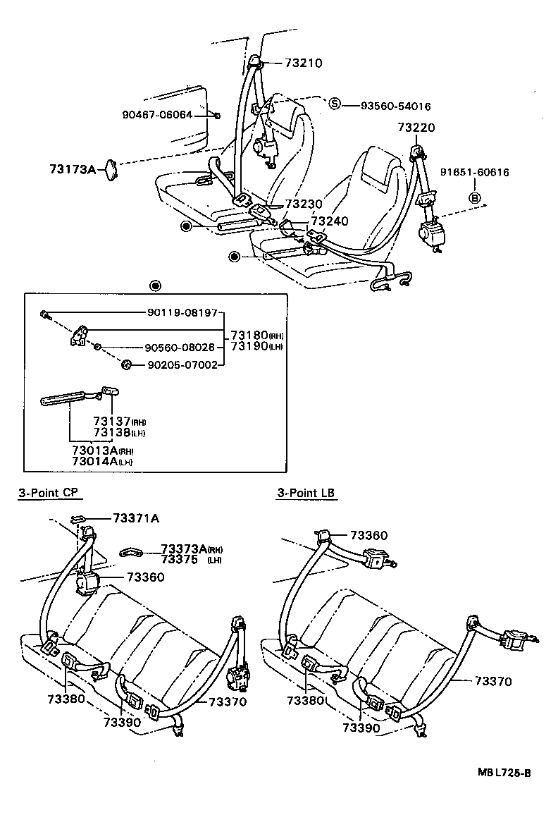 73230-20331-05 BELT ASSY, FRONT SEAT INNER, RH product image