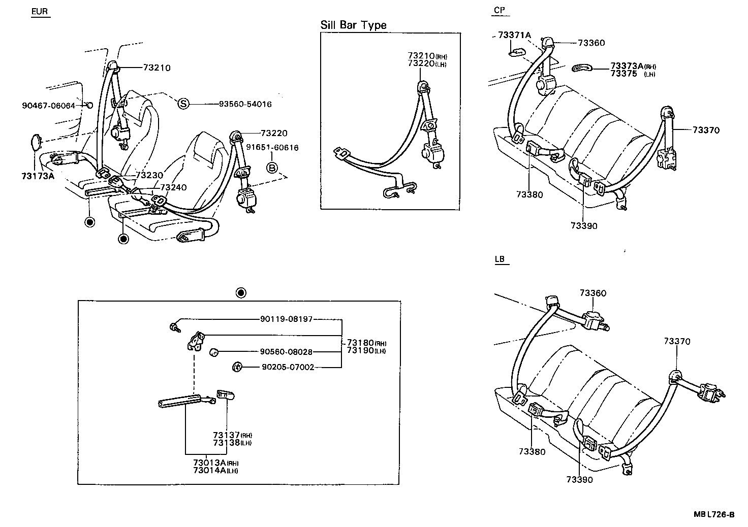 73014-20020-01 PLATE SUB-ASSY, FRONT SEAT BELT INNER ANCHOR, LH product image