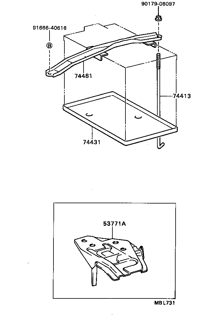 74404-20221 CLAMP, BATTERY HOLD DOWN product image