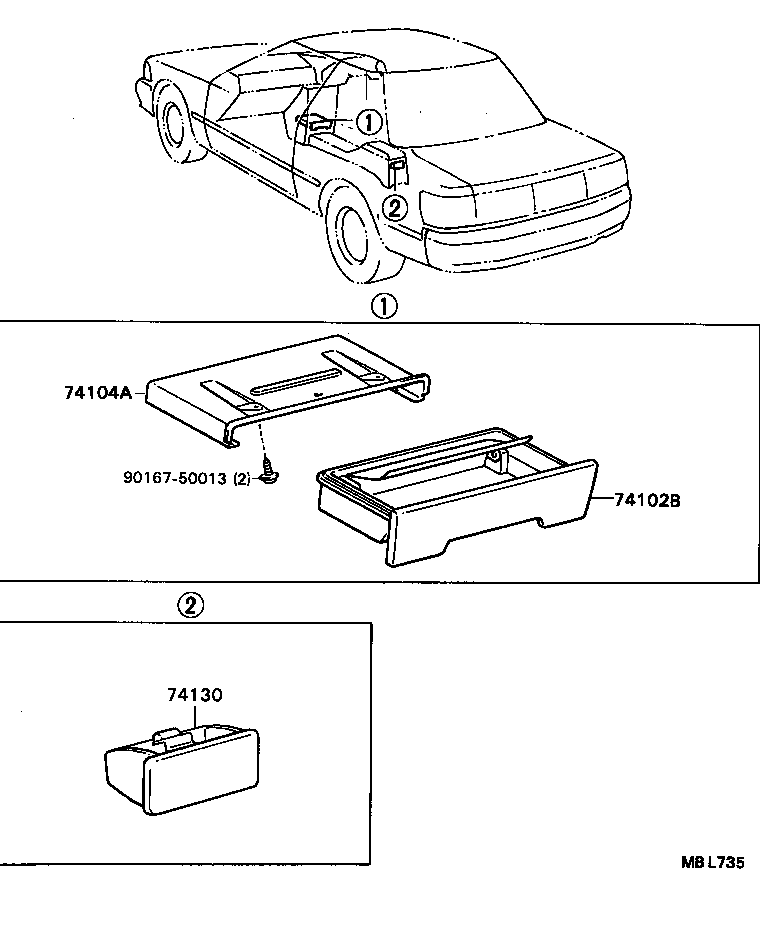74102-20120-16 BOX SUB-ASSY, FRONT ASH RECEPTACLE product image