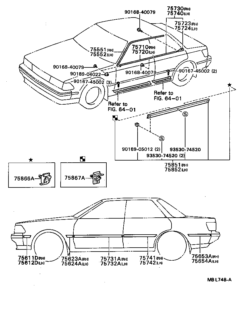 75623-20120 MOULDING, FRONT FENDER, OUTSIDE REAR RH product image