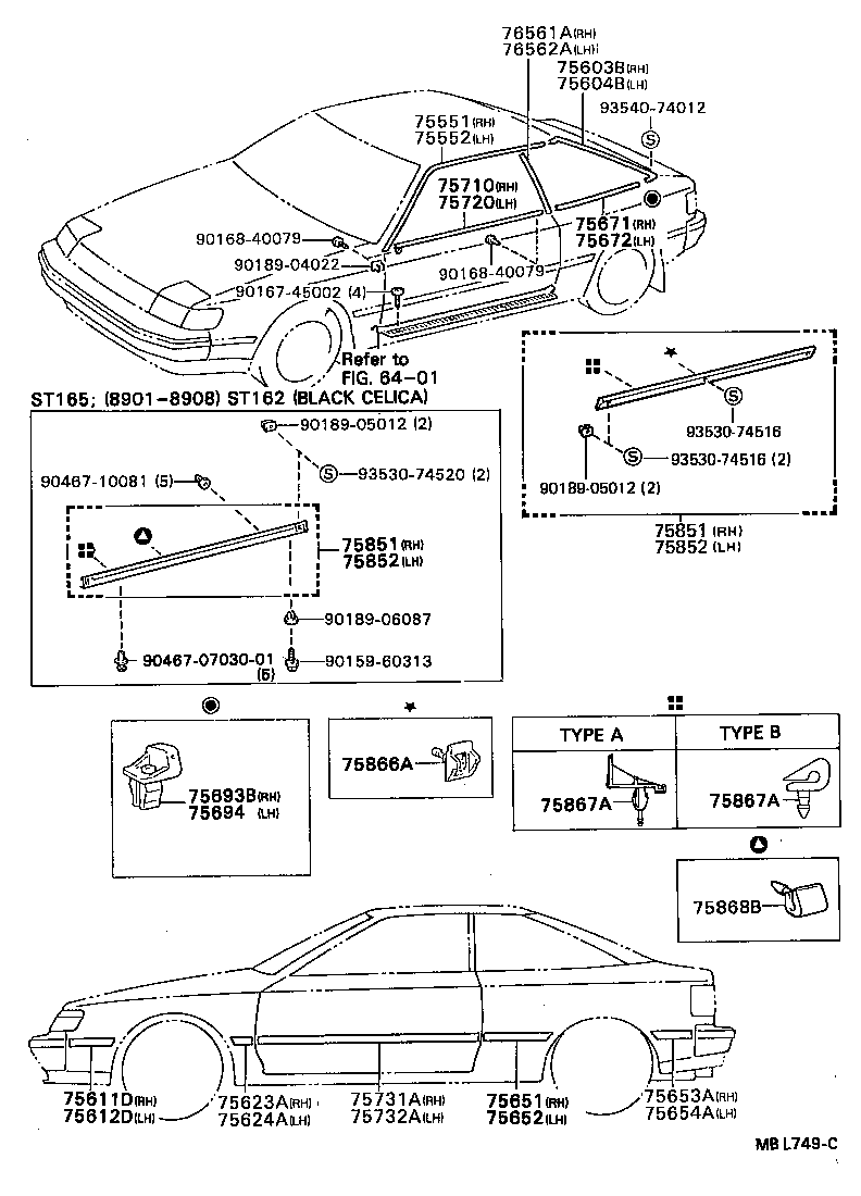 75654-20170 MOULDING, QUARTER, OUTSIDE REAR LH product image