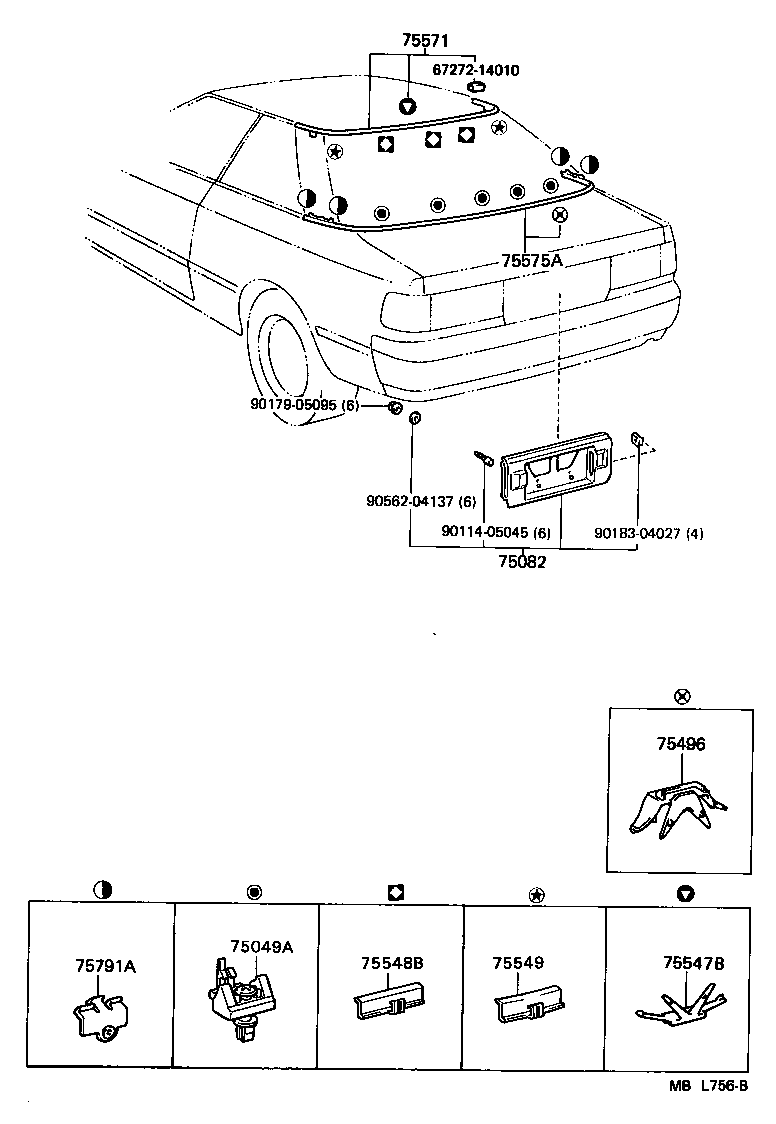 Toyota 75082-20160-02 PANEL SUB-ASSY, LOWER BACK FINISH, CENTER