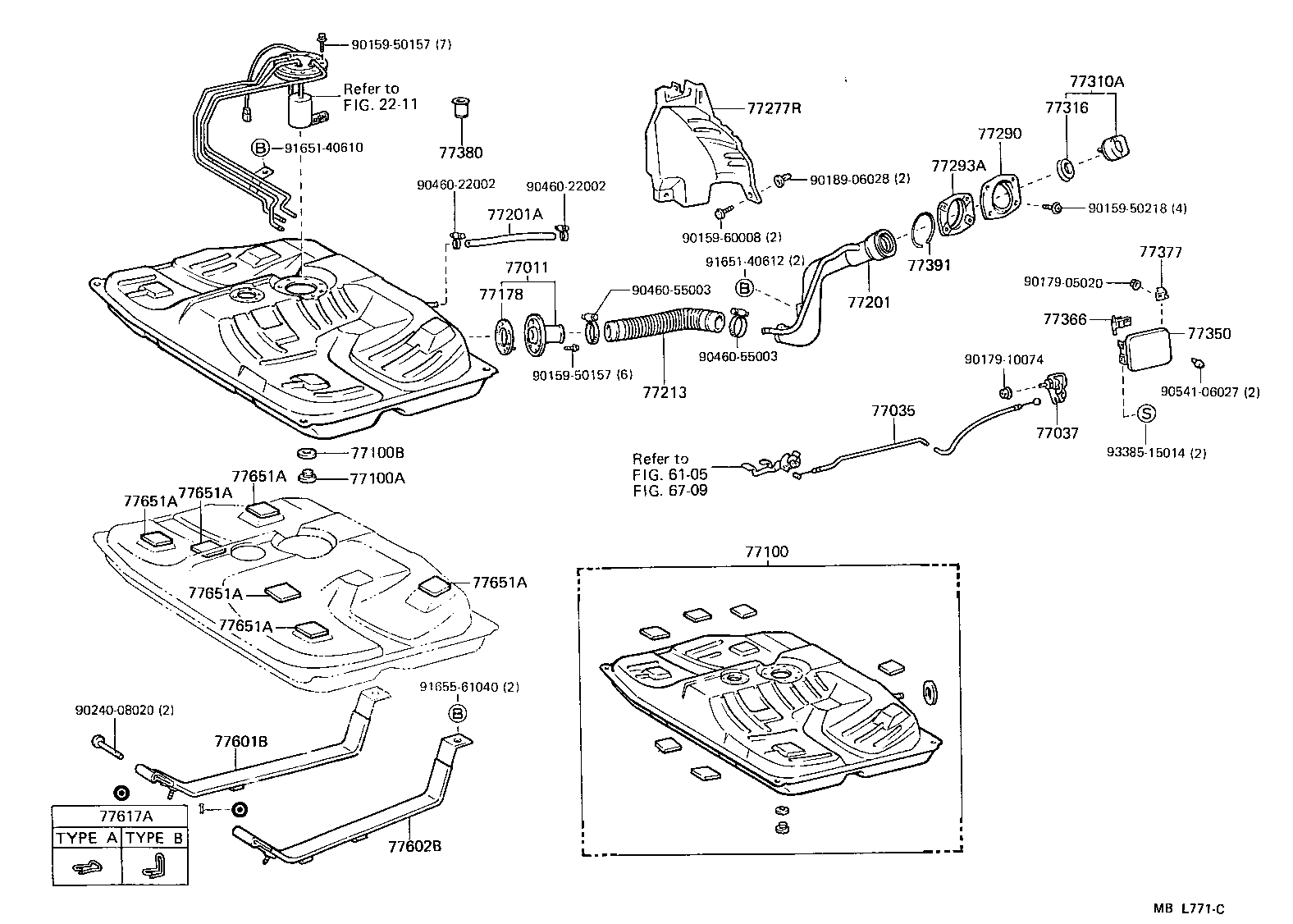 Toyota 77001-29257 TANK ASSY, FUEL
