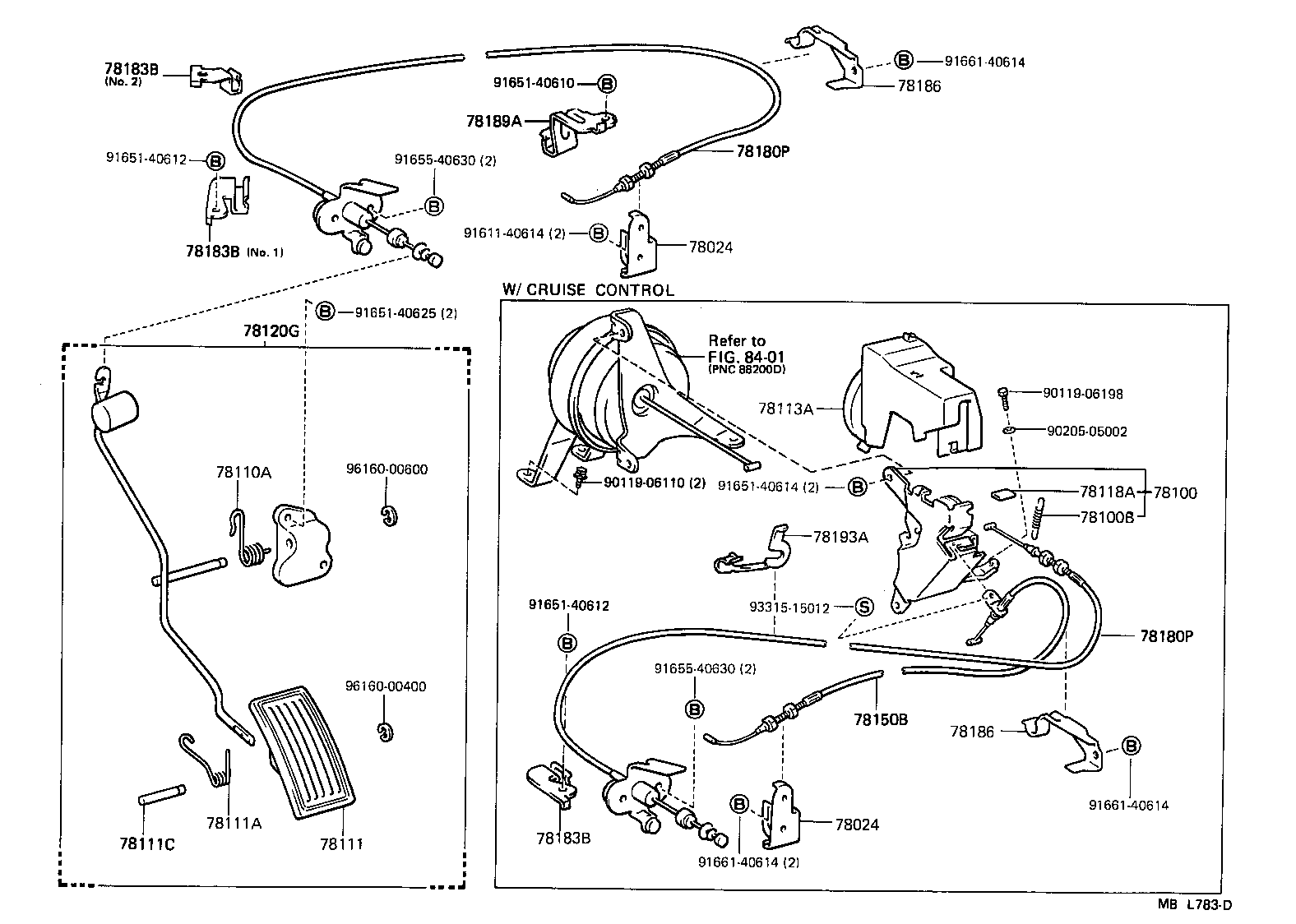 Toyota 78180-20780 CABLE ASSY, ACCELERATOR CONTROL