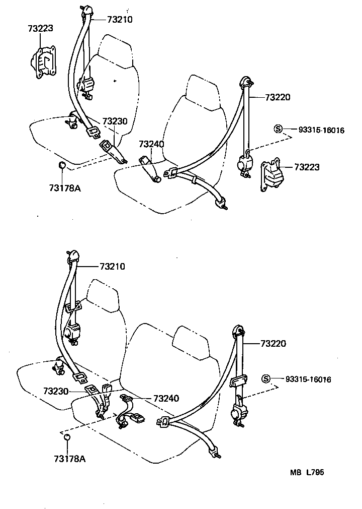 73223-95704 COVER, SEAT BELT RETRACTOR product image