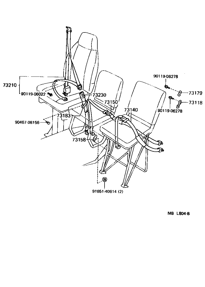 73230-90D02 BELT ASSY, FRONT SEAT INNER, RH product image